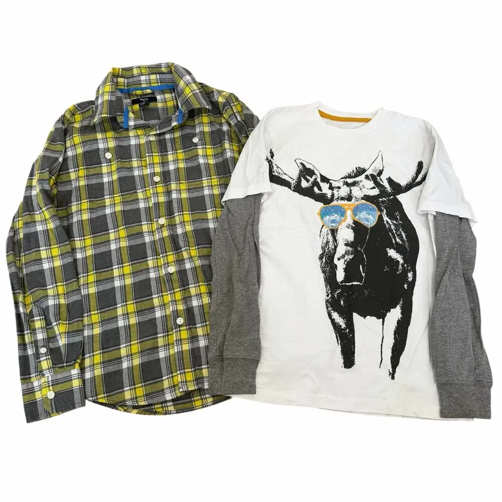 Gap Kids Lot of 2 Long Sleeve Shirts Sz L Boys